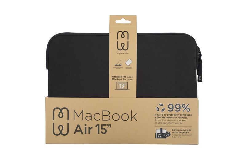 Basic ²Life hållbar laptop sleeve | MacBook Air 15" | svart 4