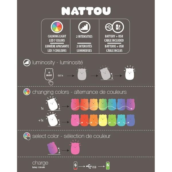 Nattou LED Nachtlicht | mehrfarbig 3