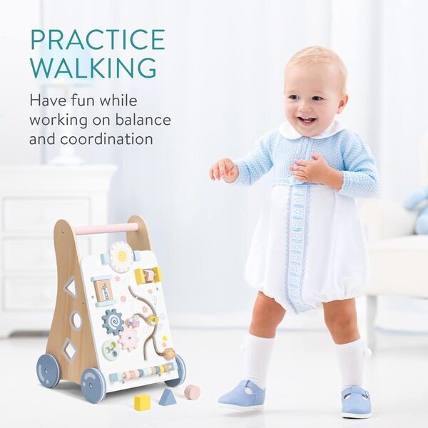 Navaris Baby Activity Lauflernwagen | braun 2