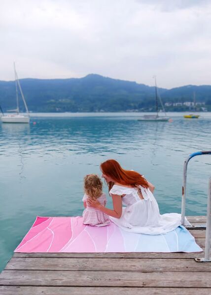 NAYAVITA športna brisača Life is a Beach | Roza in meta 4