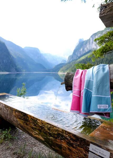 NAYAVITA športna brisača Life is a Beach | Roza in meta 5