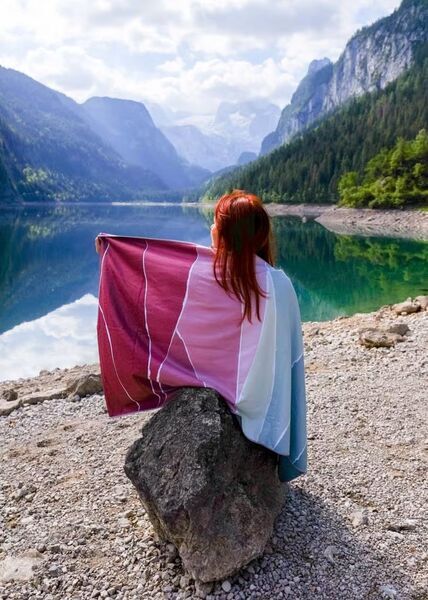 NAYAVITA Sporttuch La vida es una playa | Burdeos y menta 4