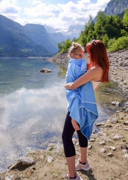 NAYAVITA Sports towel Life is a Beach | Blue & Mint 4