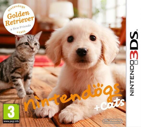 Novi Nintendo 3DS | uključujući igru | Bijela | Nintendogs + Cats: Golden Retriever 3