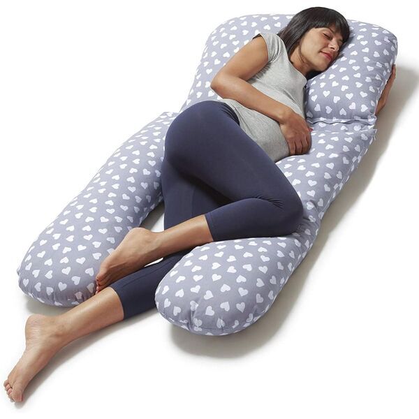 Niimo 4-in-1 Still- & Schwangerschaftskissen | grau/weiß 1