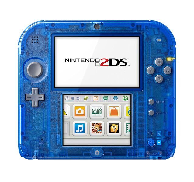 Nintendo 2DS | incl. game | transparent/blau | Animal Crossing New Leaf