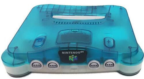 Nintendo 64 | genomskinlig | vit/blå