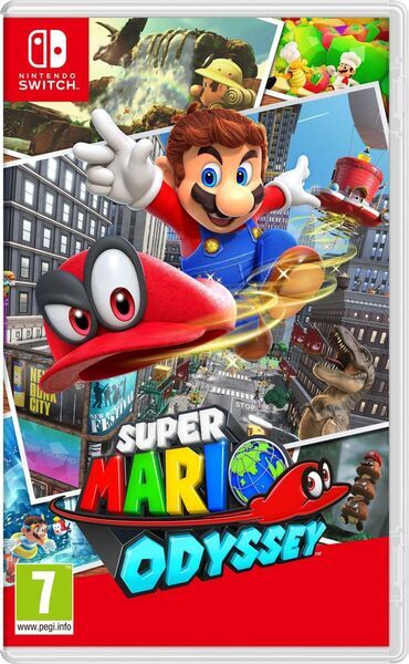 Nintendo Switch 2017 | včetně hry | červená/modrá | 2 Controller | Super Mario Odyssey 2
