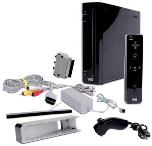 Nintendo Wii | Nunchuck | Fjärrkontroll | stativ | svart