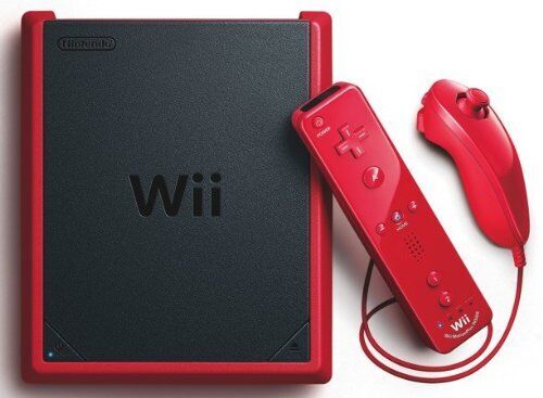 Nintendo Wii Mini | Nunchuck | Fernbedienung | rot/schwarz 2