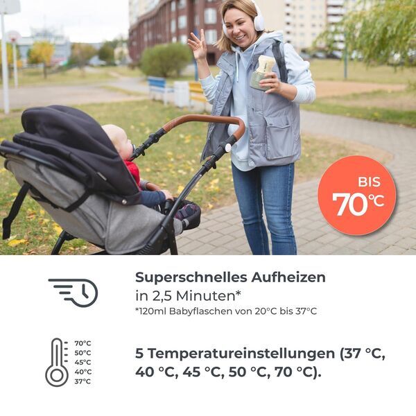 Nuvita 1166 Warm70 Kabelloser bottle warmer | Salbeigrün, image 3 of 3