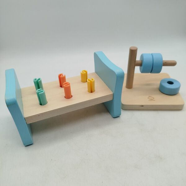 Oh My baby Bundle set von 4 Holzspielzeug xylophone, stacking toy, Stapelringe, rattle | multicolored, image 2 of 3