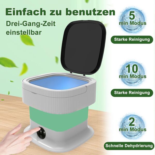 Omcchk Tragbare Mini Waschmaschine | green 3