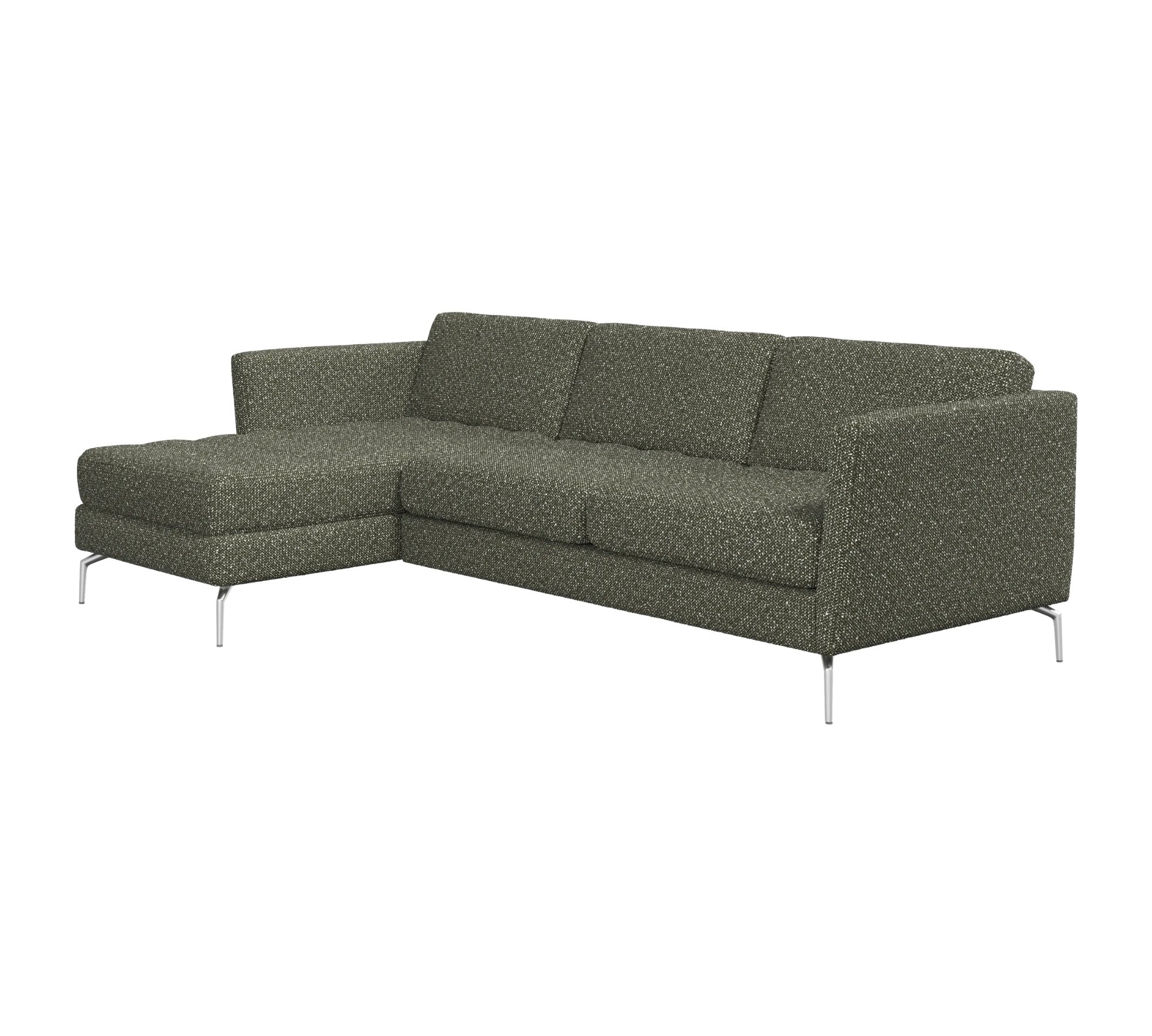 Osaka soffa höger schäslong Avellino-tyg 3252 grön