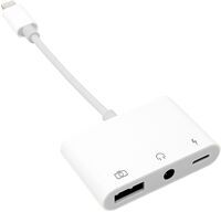 Adaptateur 3-en-1 Lightning port (USB-A, USB-C, AUX)