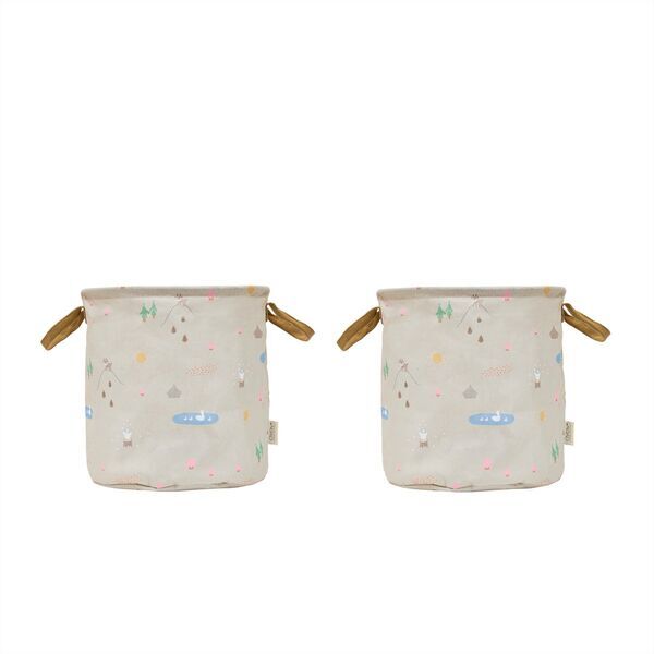 OYOY MINI Deer & Duck Cesto portaoggetti medio - Set da 2 | beige, image 1 of 2