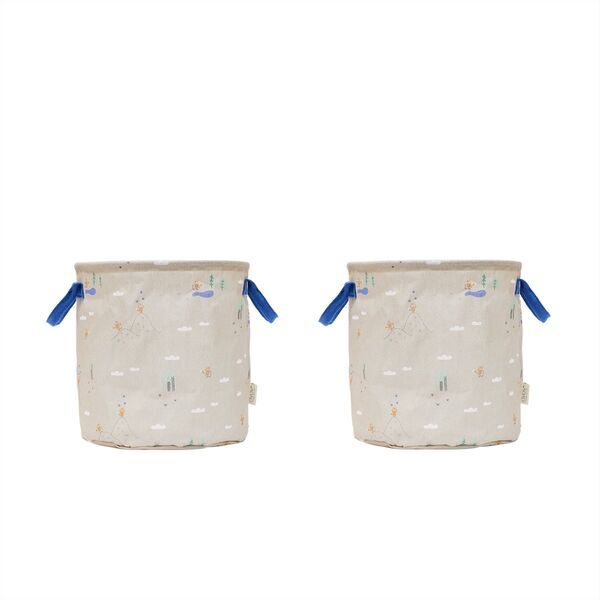 OYOY MINI Foxy Aufbewahrungskorb Mittel - 2er Set | beige, image 1 of 2
