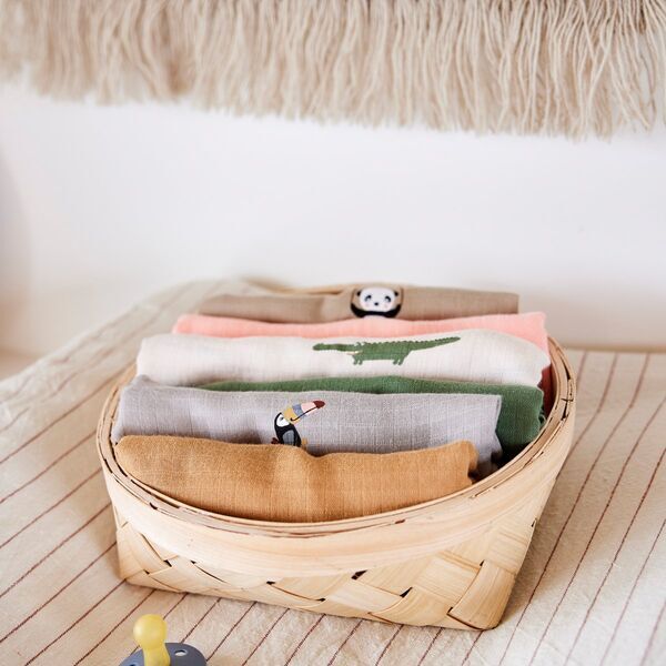 OYOY MINI Panda Muslin - 2-pack | Braun, image 2 of 3