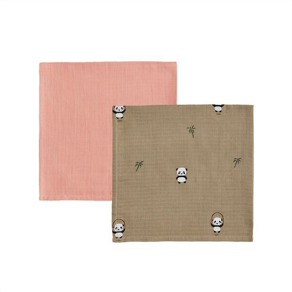 OYOY MINI Panda Muslin - 2-pack | Braun, image 3 of 3