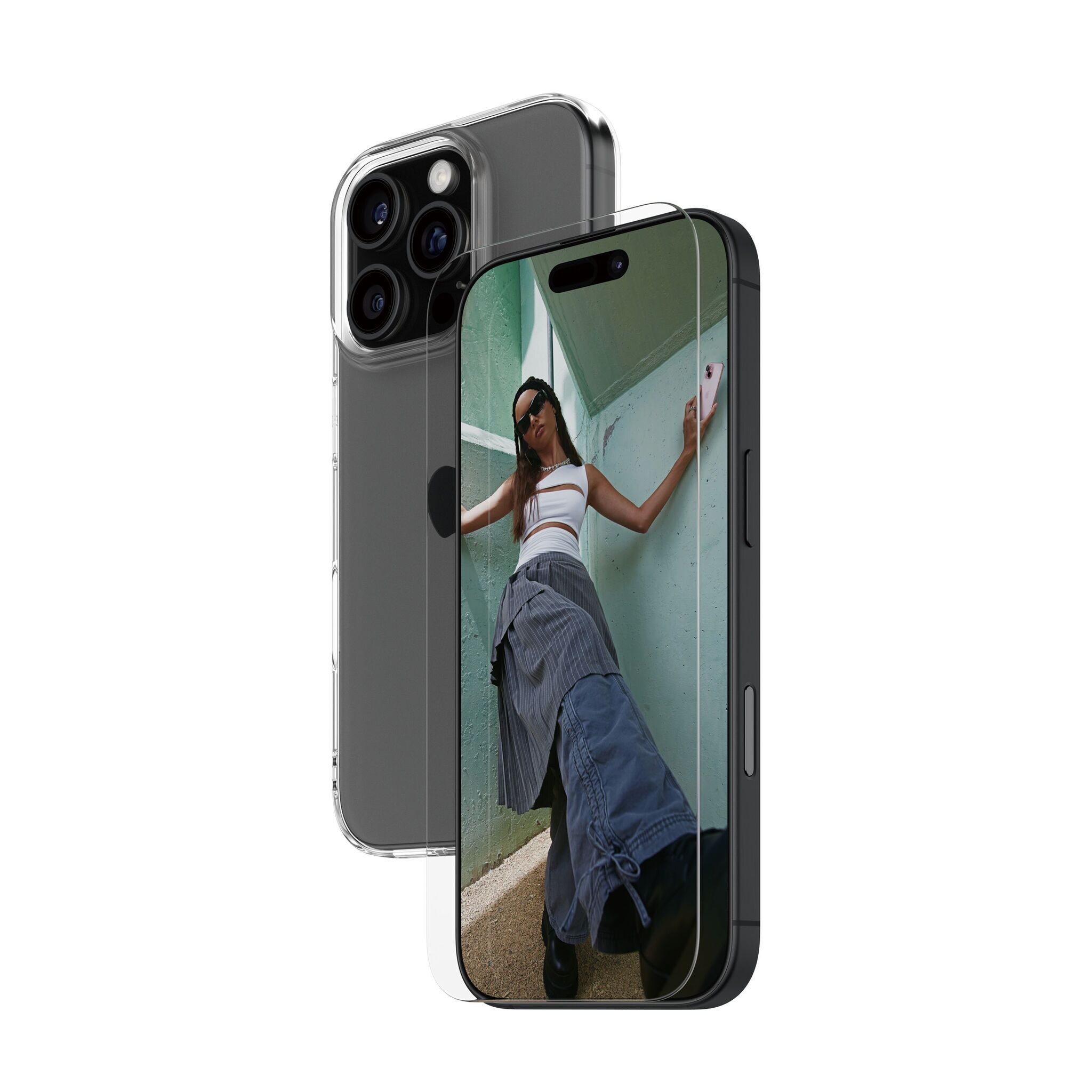 Hülle transparent & Displayschutz PanzerGlass iPhone 16 Pro