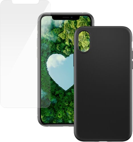 Black Phone Cover & Screen Protector | PanzerGlass | iPhone X/XS