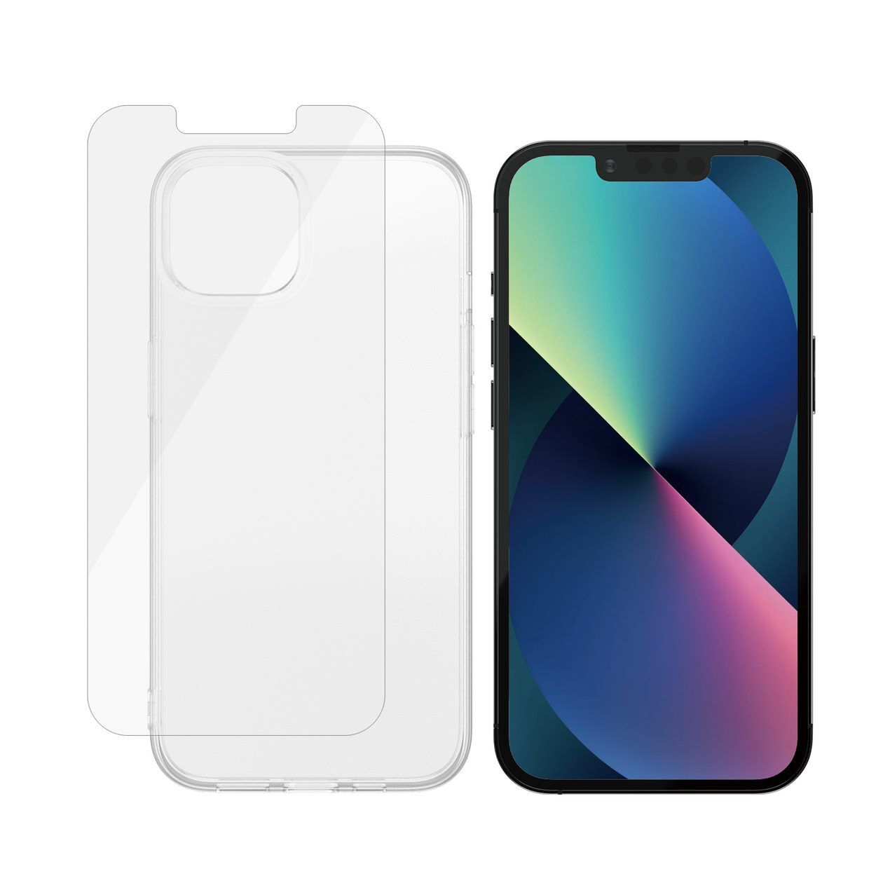 Hülle transparent & Displayschutz PanzerGlass iPhone 13/14