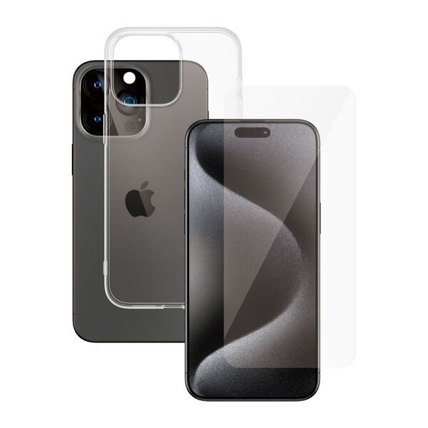 Telefoonhoesje (Transparant) en schermbeschermer | PanzerGlass™ | iPhone 15 Pro Max