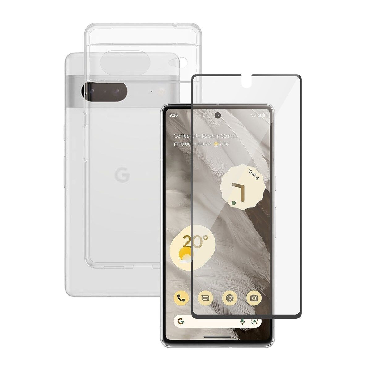 Hülle transparent & Displayschutz PanzerGlass Google Pixel 7