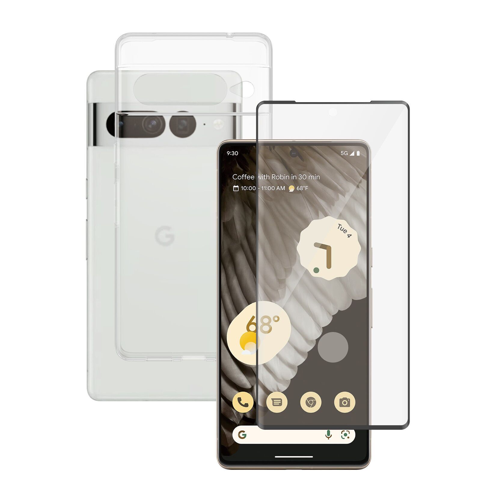 Hülle transparent & Displayschutz PanzerGlass Google Pixel 7 Pro
