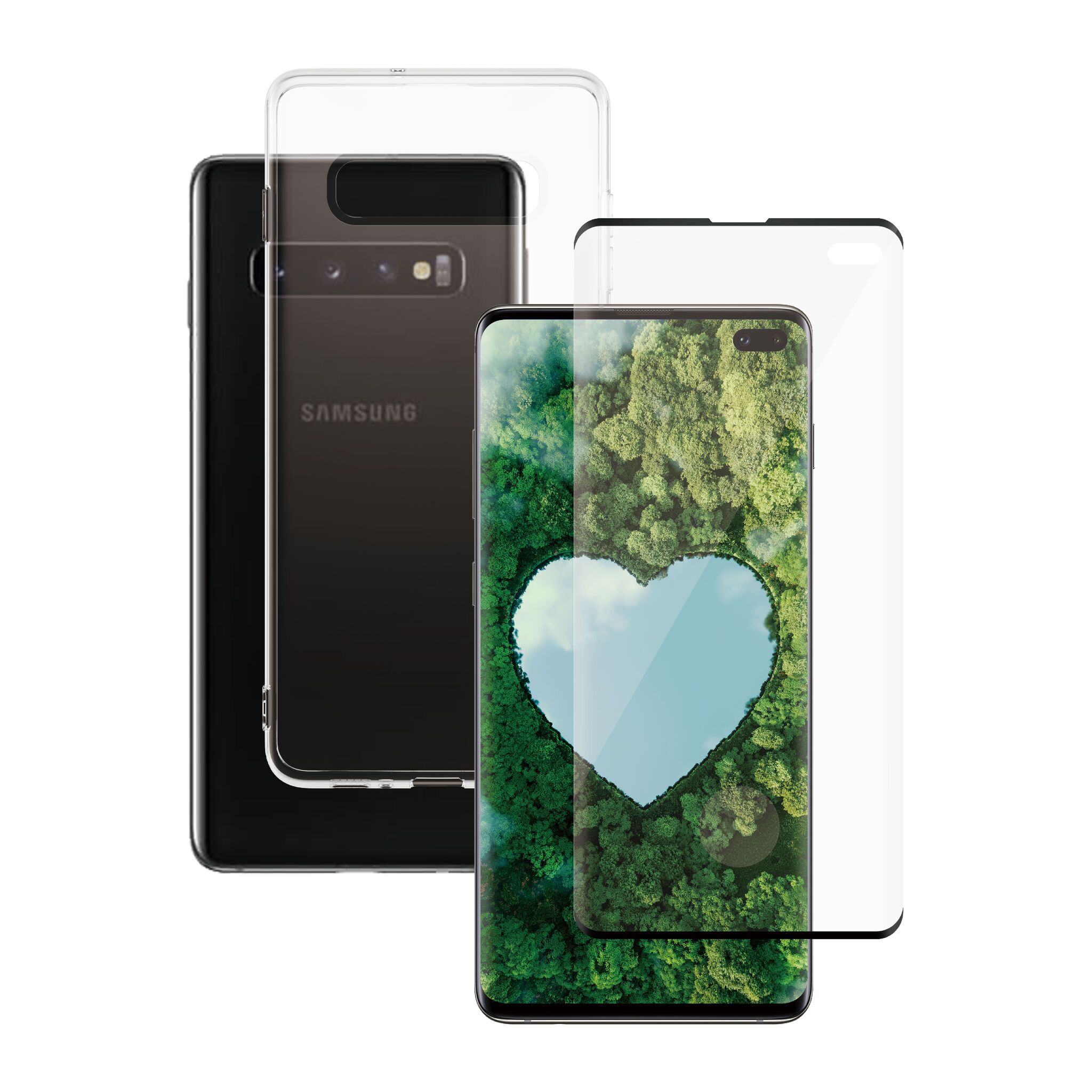 Hülle transparent & Displayschutz PanzerGlass Samsung Galaxy S10+