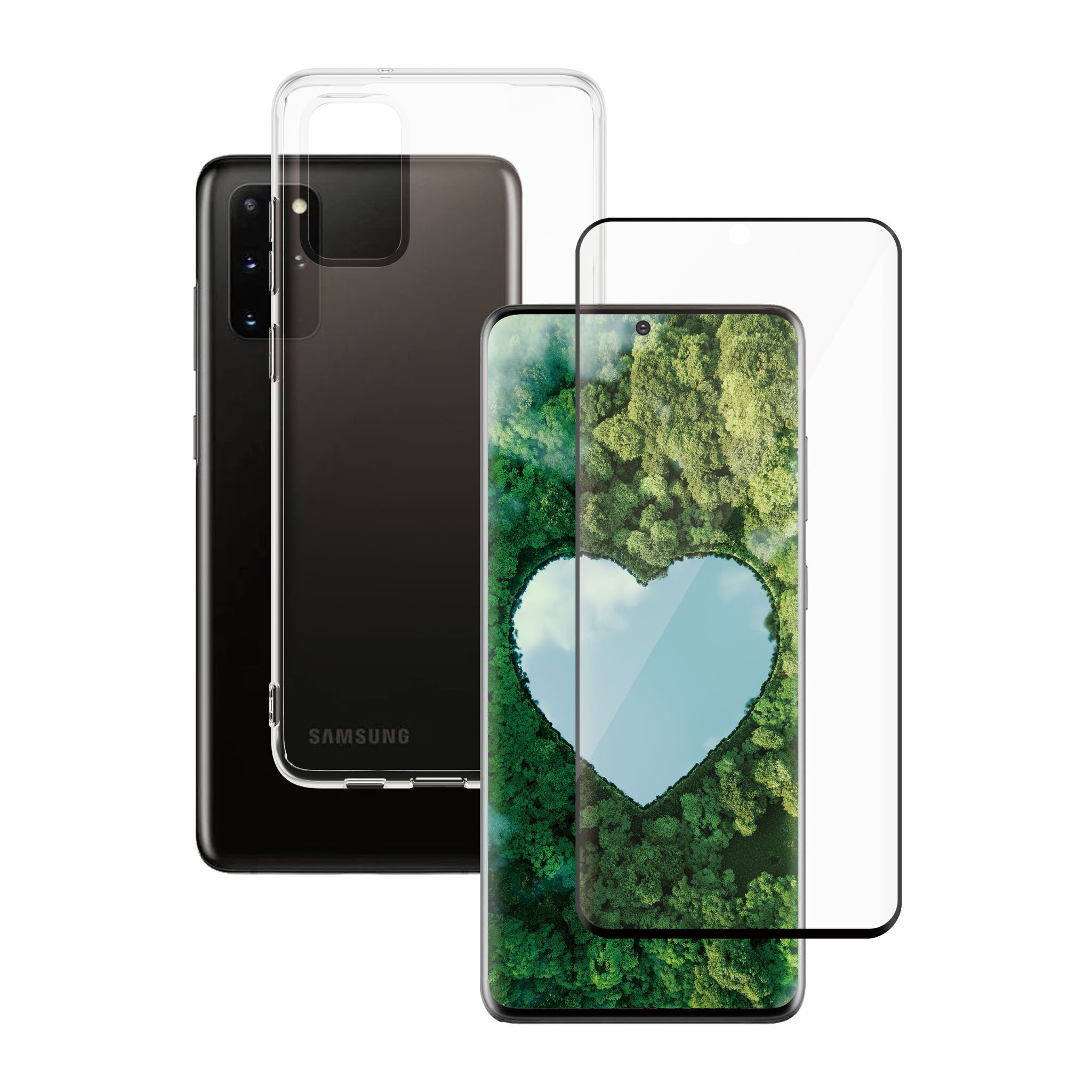 Hülle transparent & Displayschutz PanzerGlass Samsung Galaxy S20+