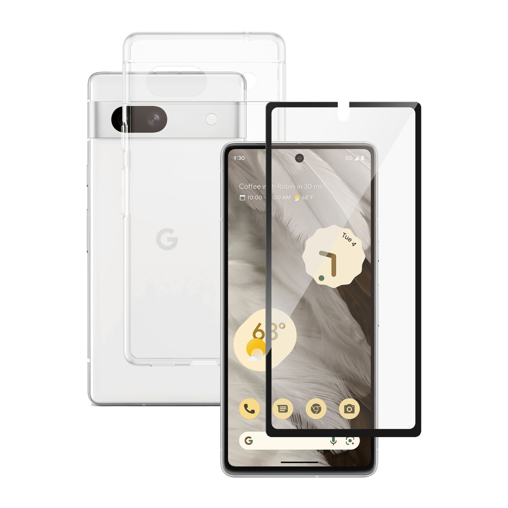 Hülle transparent & Displayschutz PanzerGlass Google Pixel 7a