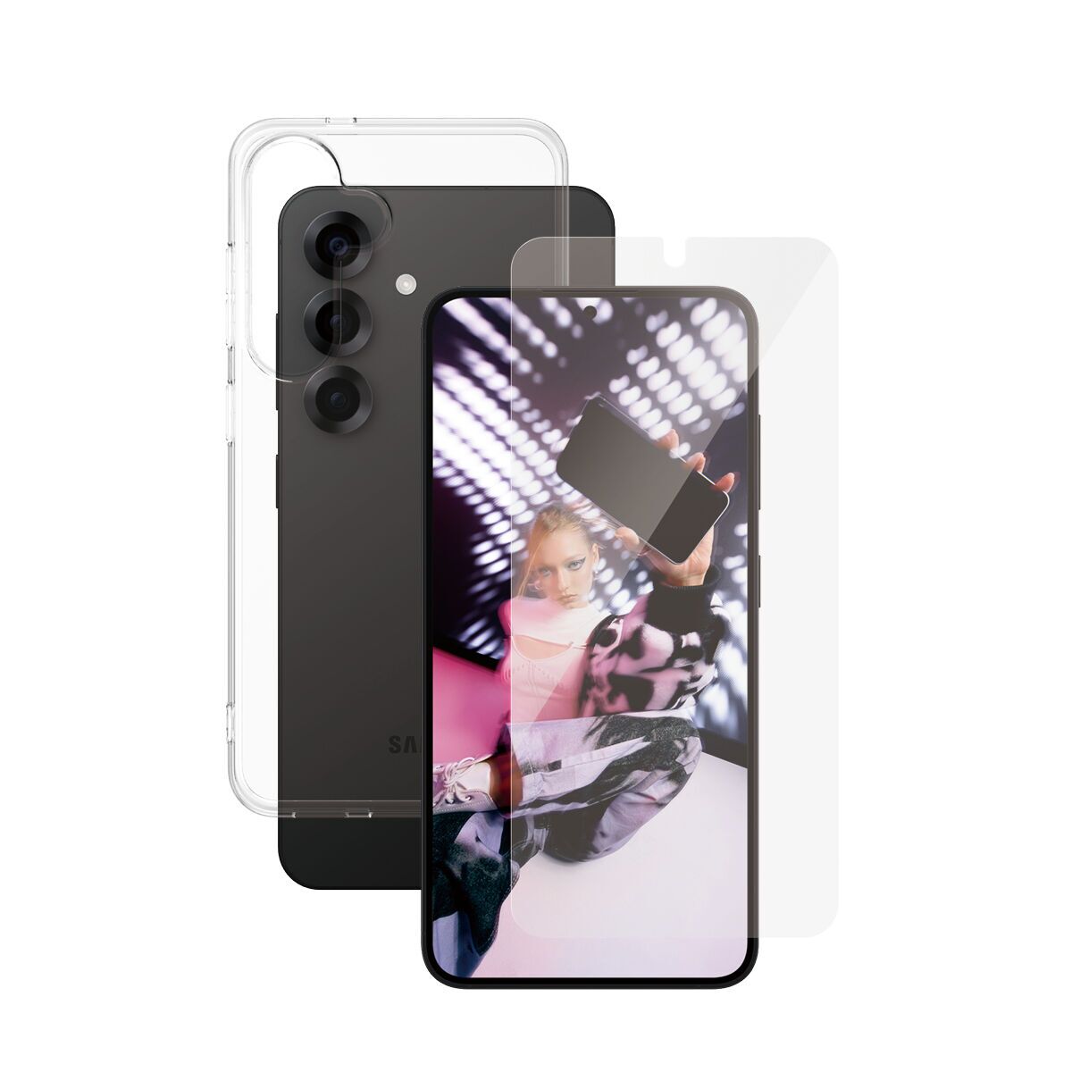 Hülle transparent & Displayschutz PanzerGlass Samsung Galaxy S25