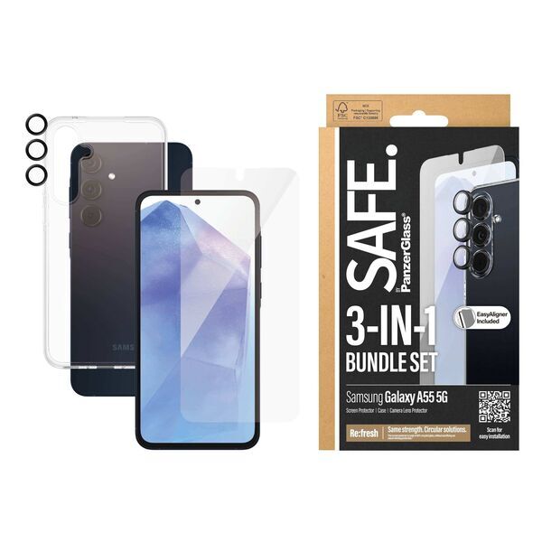 Custodia telefono trasparente & pellicola protettiva | PanzerGlass™ | Samsung Galaxy A55 5G, image 2 of 3
