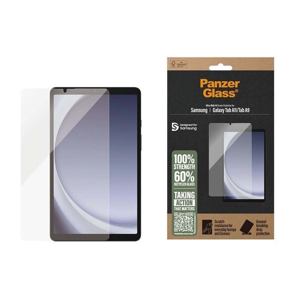 Ochranná fólie na displej tabletu Samsung | PanzerGlass™ | Samsung Galaxy Tab A9 X115 | 8.7" | Čiré sklo, image 2 of 3