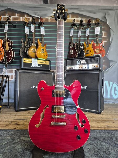 Peavey JF1EX Transparent Red Semi-Hollow Electric Guitar | red, image 1 of 5