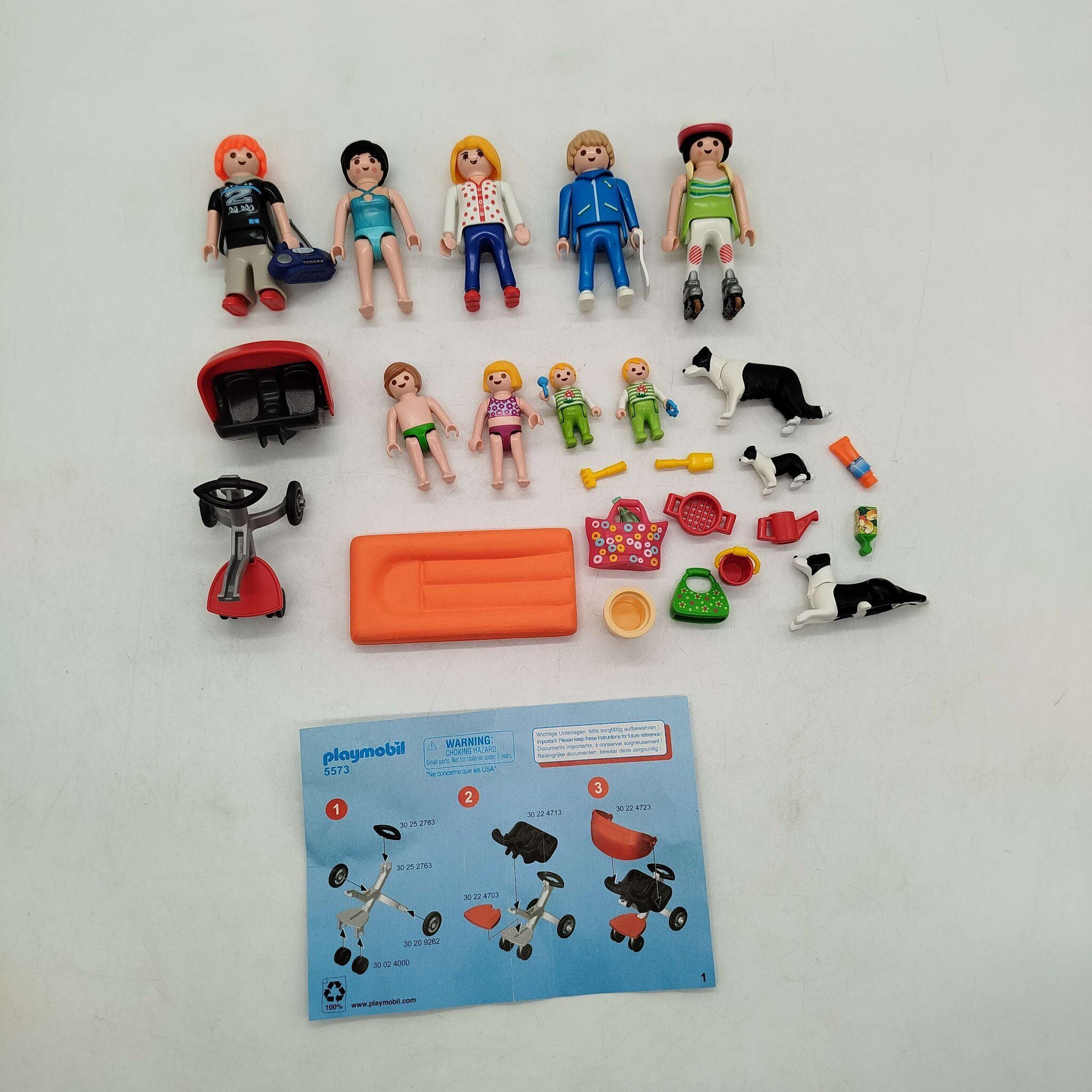 Playmobil Bundle City Life & Family Fun 5573 Set von 5 Figuren, Fahrzeug, Tiere & Zubehöre