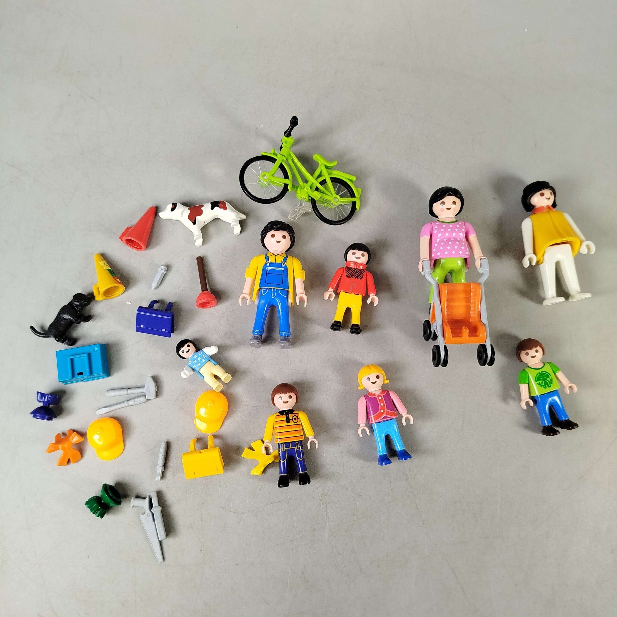 Playmobil Bundle großes Set Figuren & Zubehör, Tiere, Fahrrad, Kinderwagene