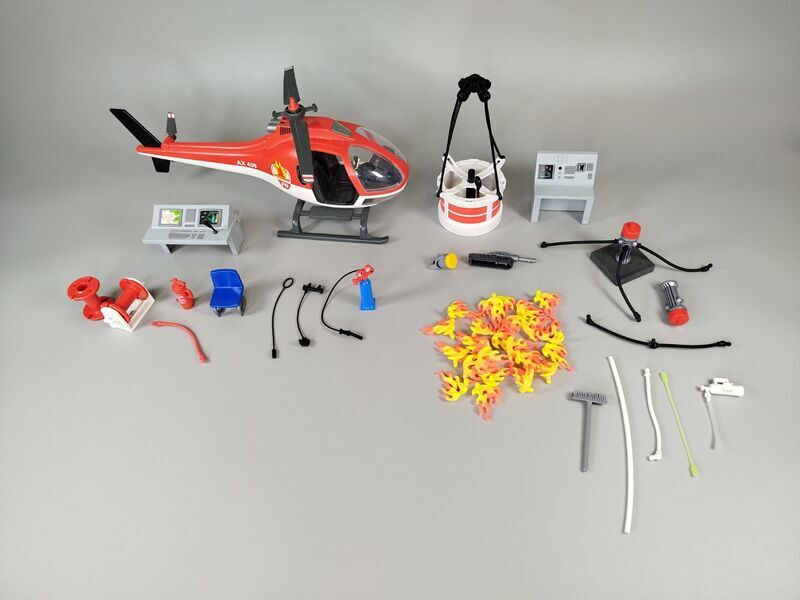 Playmobil Feuerwehr-Erweiterungsset - Hubschrauber, Figuren & Zubehör | mehrfarbig 1