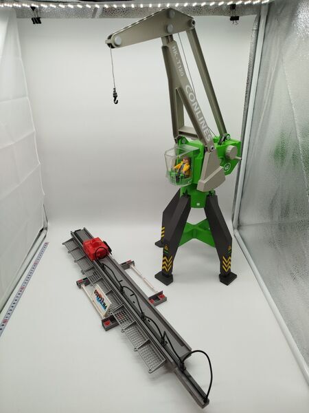 Playmobil Hafenkran, elektrischer Portalkran und Rettungshubschrauber | mehrfarbig 2