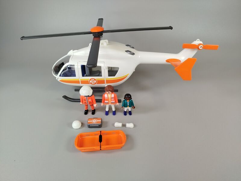 Playmobil Krankenhaus Konvolut – Rettungshubschrauber, Notaufnahme Teile | mehrfarbig 5