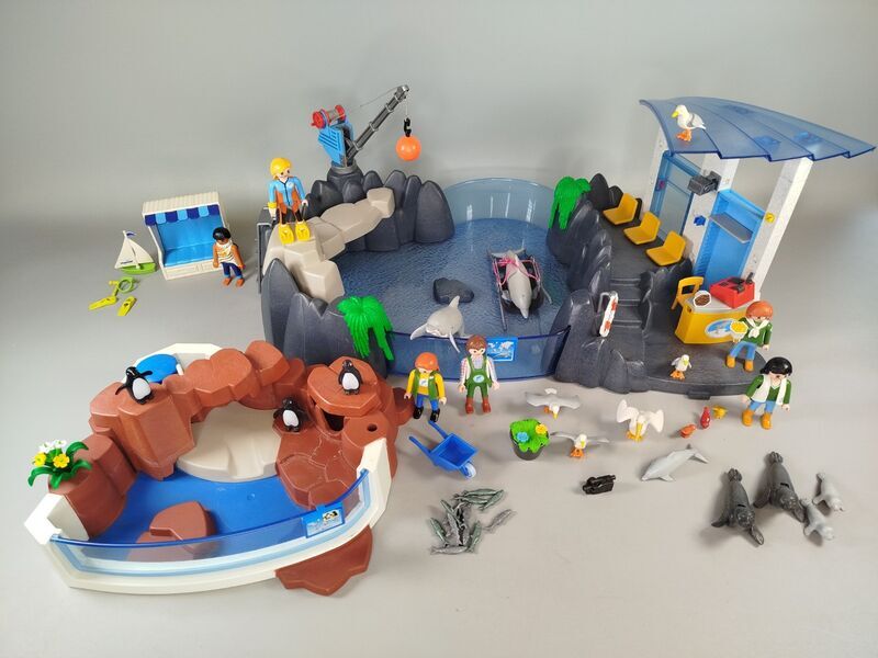Playmobil Wasserpark Spielset 4468, 4462 - Aquarium mit Figuren & Tieren | mehrfarbig 1