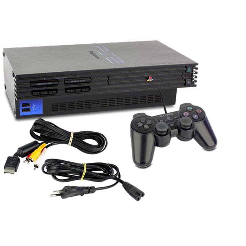 Sony PlayStation 2 Fat, inkl. Spiel, schwarz