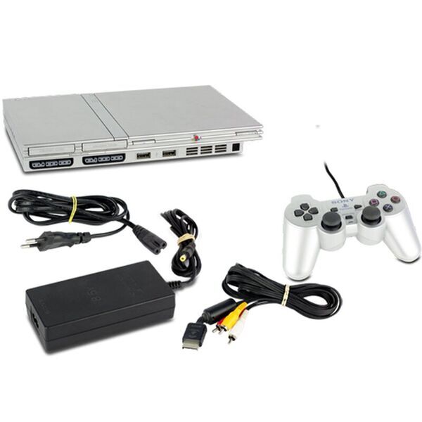 Sony PlayStation 2 Slim (PS2 Slim) | 2 Controller | 8 MB Memory Card | silver 2
