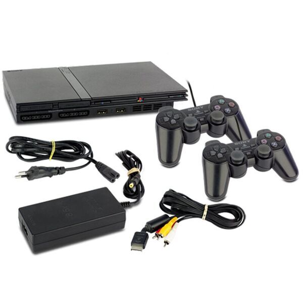 Sony PlayStation 2 Slim (PS2 Slim) | 2 Controller | 8 MB Memory Card | czarny 1