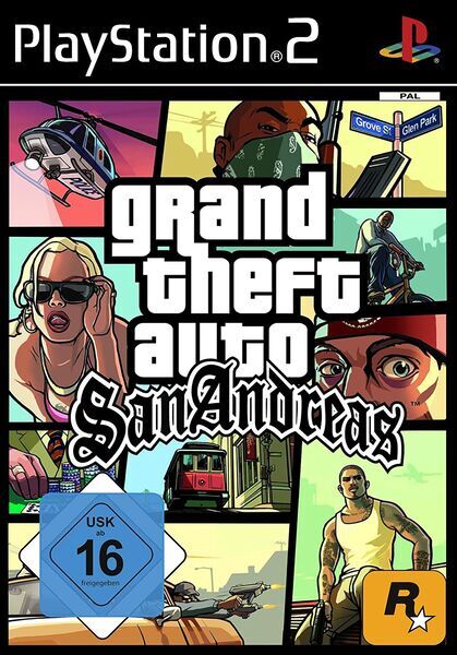 Sony PlayStation 2 Slim (PS2 Slim) | jeu inclus | Argent | 1 Manette | Grand Theft Auto San Andreas (Version allemande), image 3 of 3