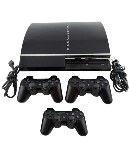 Sony PlayStation 3 Fat | 320 GB | 3 controladores | preto