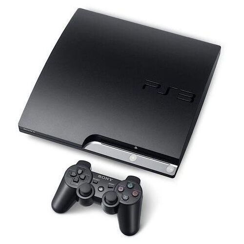 Sony PlayStation 3 Slim (PS3 Slim) 320 GB HDD 2 DualShock Wireless Controller Schwarz