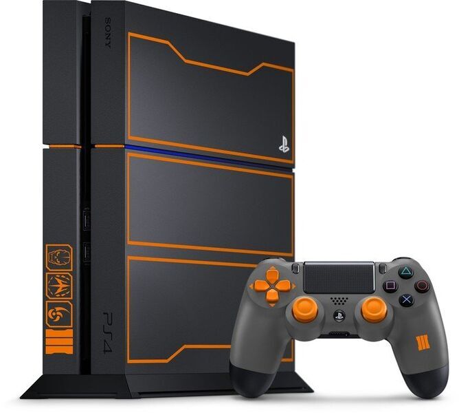 Sony PlayStation 4 Fat | Call of Duty: Black Ops III Limited Edition | 1 Controller | 1 TB HDD | schwarz/orange | Controller COD