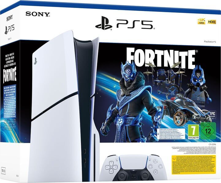 Sony PlayStation 5 Slim (PS5 Slim) | inkl. Spil | 1 TB | Controller | hvid | Fortnite Cobalt Star 1